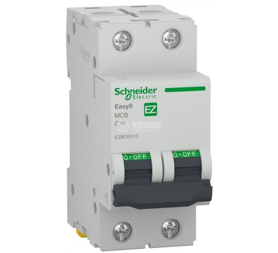 Автоматичен прекъсвач Easy 9, 2P, 10A, крива C, 400V, 6kA main image