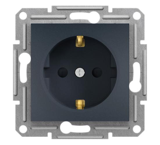 Контакт шуко със детска защита Asfora антрацит EPH2900271 main image