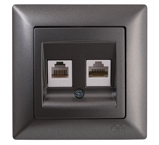 Контакт за компютър+телефон Visage тъмносив main image