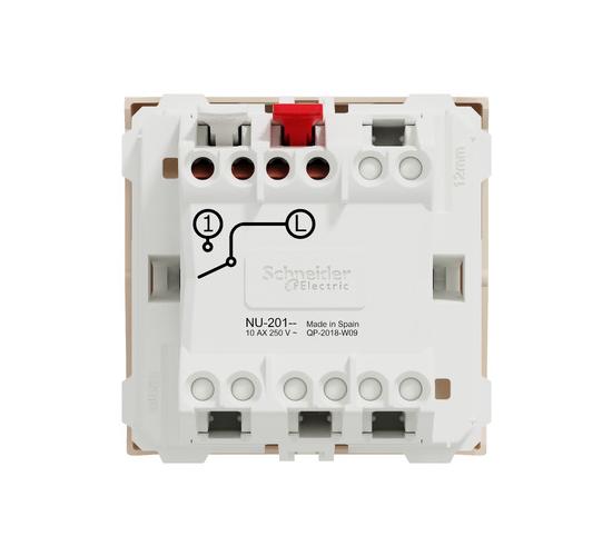 Ключ единичен 2 модулeн New Unica слонова кост NU320144 main image