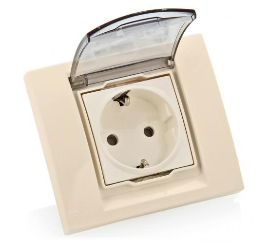 Контакт IP44 16A 250VAC Unica слонова кост ДО ИЗЧЕРПВАНЕ НА КОЛИЧЕСТВАТА main image