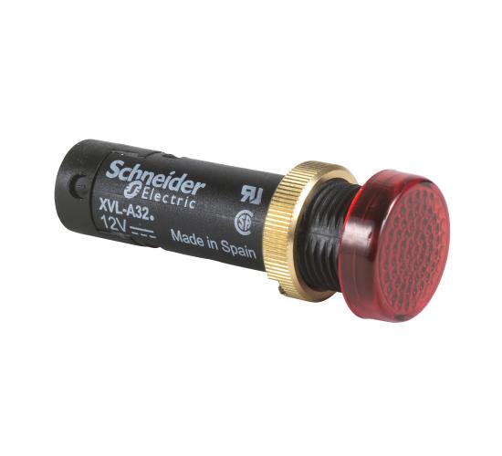 Сигнална лампа, &Oslash;12, с покрит LED, 24V, червена main image