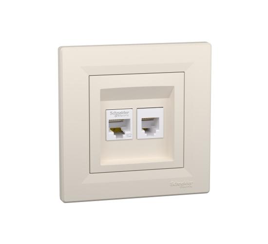 Компютърна розетка 2xRJ45 сat5e UTP крема EPH4400123 main image