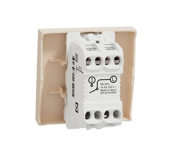 Ключ единичен 16А 2 модулен слонова кост NU326144 main image