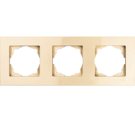 Рамка тройна хоризонтална Eqona крем main image
