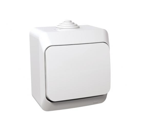 Ключ единичен схема 1 открит монтаж бял WDE 000510 main image