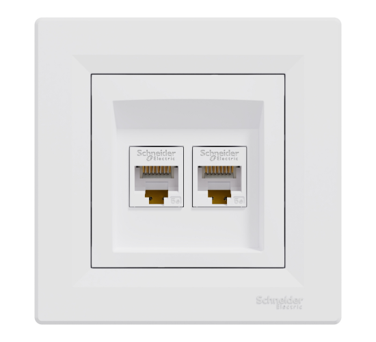 Компютърна розетка двойна 2xRJ45 сat5e UTP Asfora бялa main image