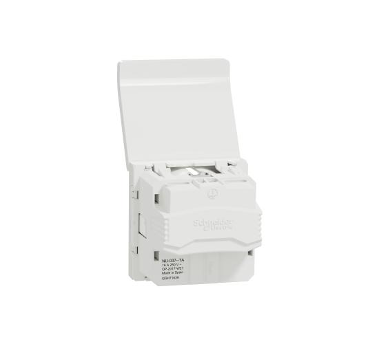 Контакт шуко с детска защита и капак 2P+E 16A бял NU303718TA main image