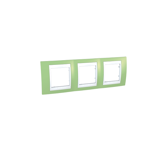 Рамка тройна Unica Plus ябълково зелено/бяло ДО ИЗЧЕРПВАНЕ НА НАЛИЧНОСТИТЕ main image