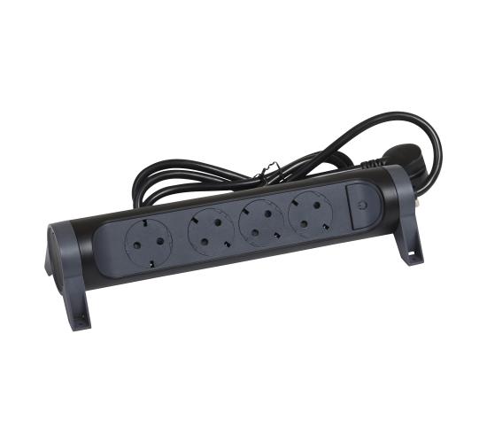 Разклонител 4 гнезда 3метра кабел ротационен защита от пренапрежение main image