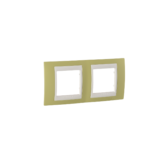Рамка двойна Unica Plus ябълково зелено/слонова кост ДО ИЗЧЕРПВАНЕ НА КОЛИЧЕСТВАТА main image