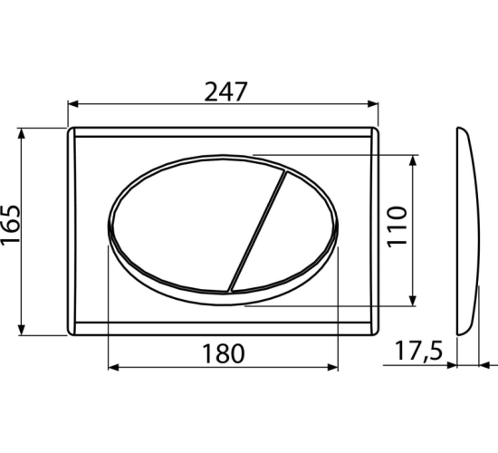 Бутон за вградени структури бял овал Alca main image