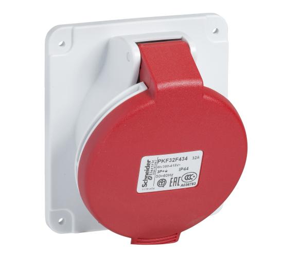 Индустриален контакт за табло 32A 3P+E 380-415V IP44 main image