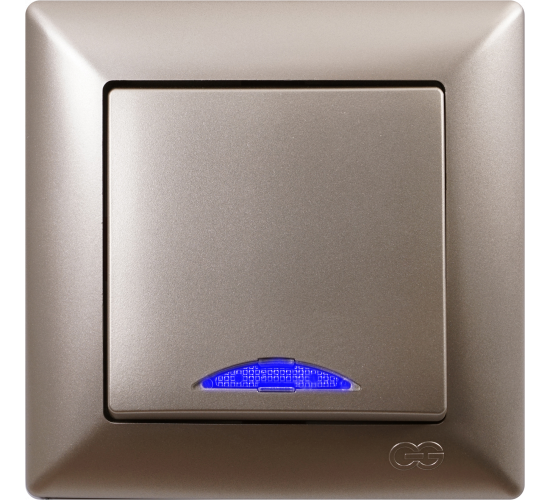 Ключ единичен светещ схема 1 Visage бежов main image