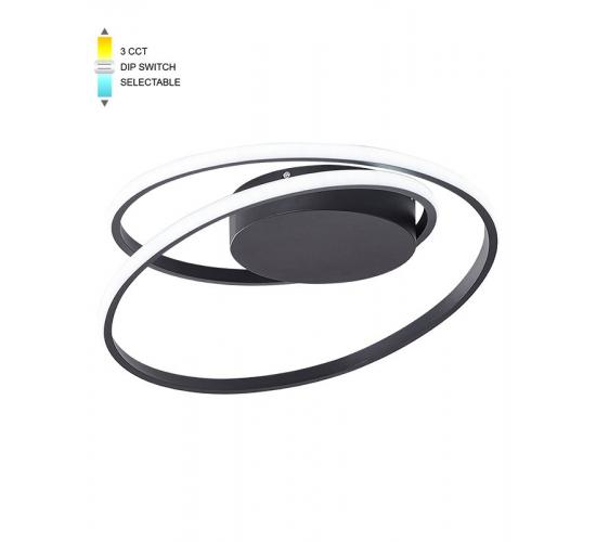 LED плафон 38W RING38 CCT 3000K/4000K/6000K Ф460*H120мм черен main image