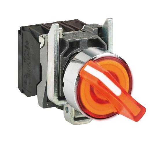 Светещ превключвател LED 2 позиции със задържане, 230V 1НО+1НЗ оранжев main image