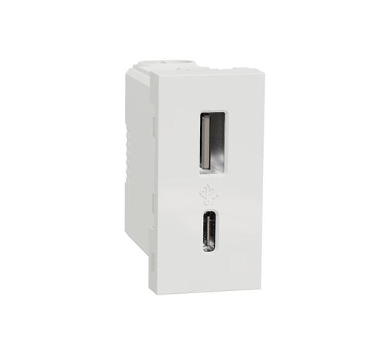 USB излаз Тип A+C 1 модулен 12W бял NU301618 main image