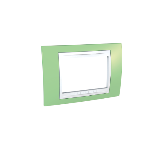 Рамка 3 модула Unica Plus ябълково зелен/бял main image