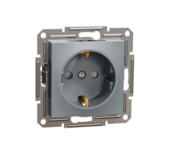 Контакт Шуко със детска защита Asfora стомана main image