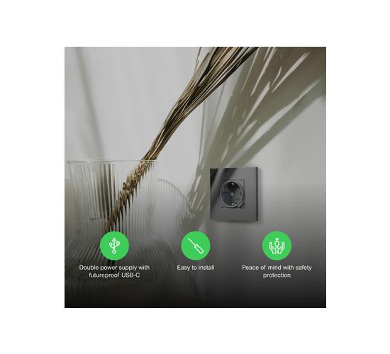 Контакт Шуко + USB C 10.5W антрацит NU301754 main image