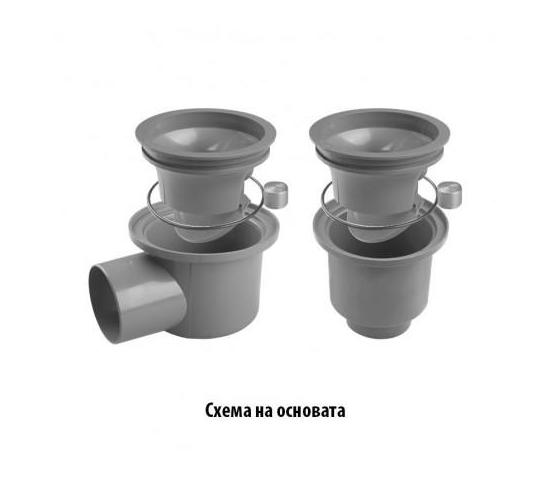 Подов сифон PVC с клапа &Oslash;50мм 100ммх100мм main image