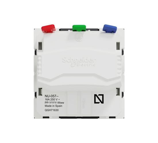 Единичен контакт Шуко 16A 250V, безвинтово свързване антрацит NU305754 main image