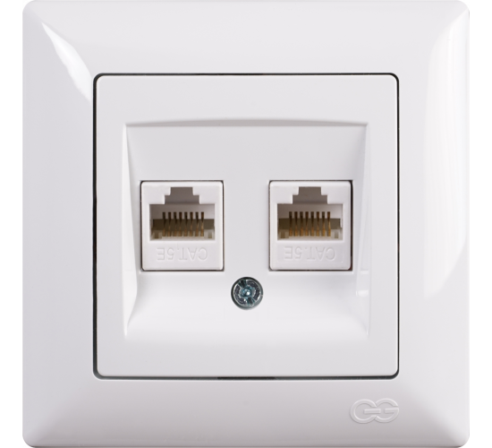 Контакт за компютър двоен Visage бял main image