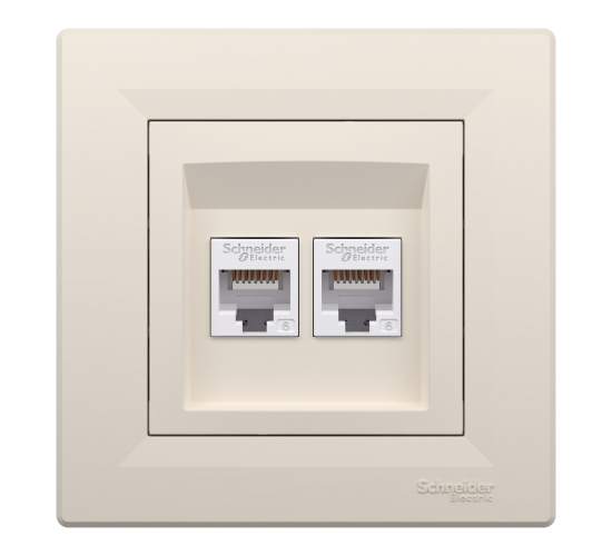 Компютърна розетка Asfora 2xRJ45 сat6 UTP крема main image