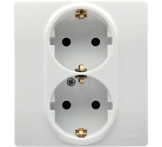 Контакт шуко ДВОЕН 16A цвят Бял Niloe Legrand main image