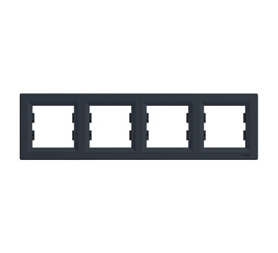 Рамка четворна хоризонтална Asfora антрацит main image