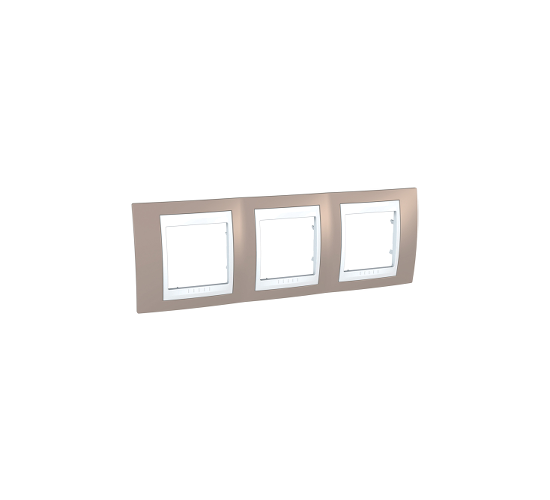 Рамка тройна Unica Plus млечно кафяво/бяло ДО ИЗЧЕРПВАНЕ НА НАЛИЧНОСТИТЕ main image