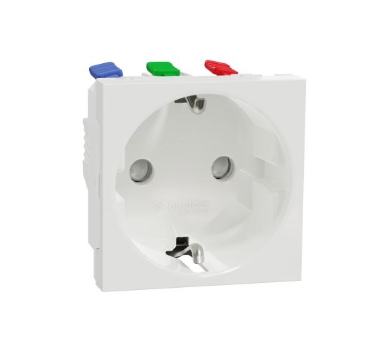 Контакт шуко с детска защита 16A 250V безвинтово свързване NU305718 бял main image