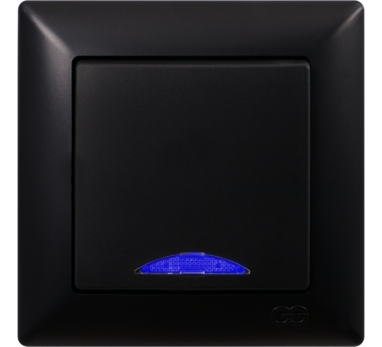 Ключ единичен светещ схема 1 Visage черен main image