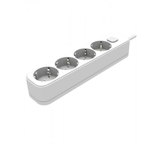 Разклонител петорен бял с ключ и  3м кабел main image