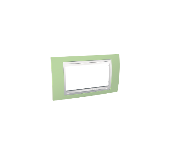 Рамка 4 модула Unica Plus ябълково зелен/бял main image