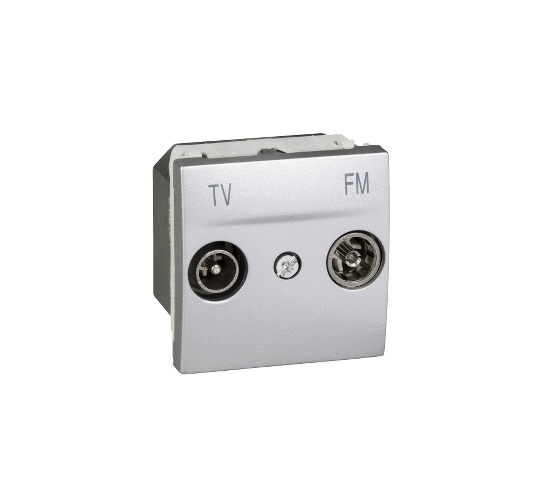 Розетка двойна за TV и радио двумодулна механизъм Unica алуминий/сребрист main image