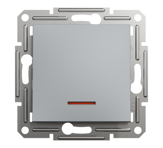 Ключ единичен схема 1 с глим лампа Asfora стомана EPH1400162 main image