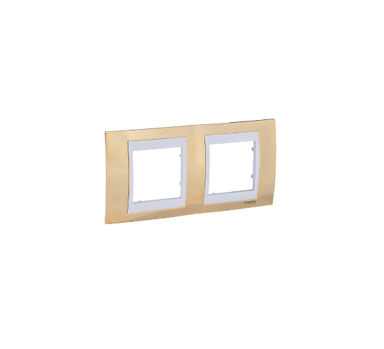 Рамка двойна Unica Plus златна/бяла  ДО ИЗЧЕРПВАНЕ НА КОЛИЧЕСТВАТА main image