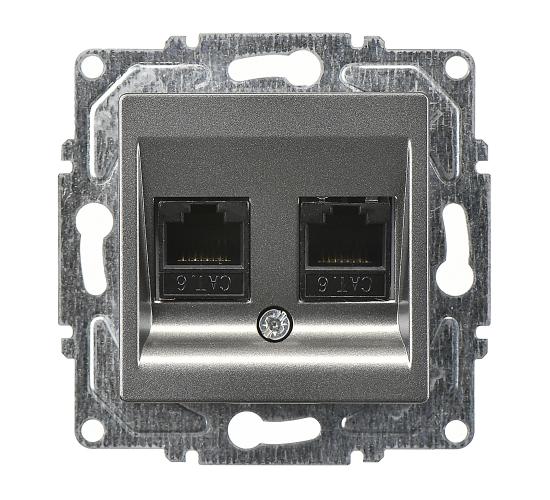 Контакт за компютър двоен Егона тъмно сив main image