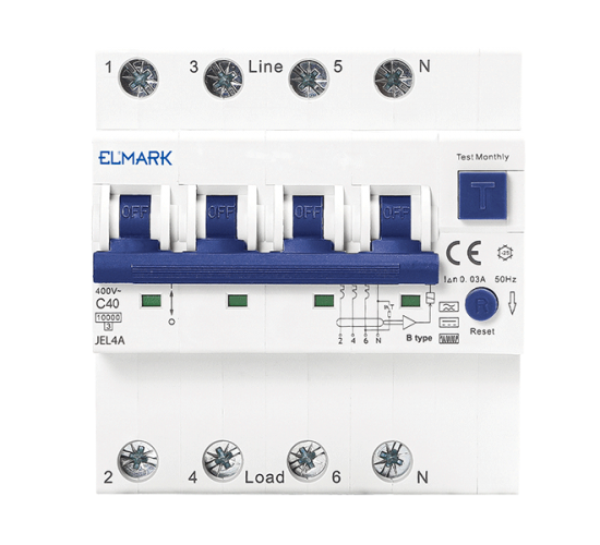 Електронна комбинирана дефектнотокова защита DPN RCBO 6kA 4P 16A/30mA main image