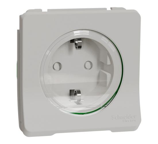 Mureva контактен излаз шуко, 16A 2P+E, с детска Защита безвинтово свързване бял MUR39134 main image