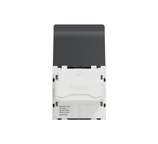 Контакт шуко с детска защита и капак 2P+E 16A, антрацит NU303754TA main image