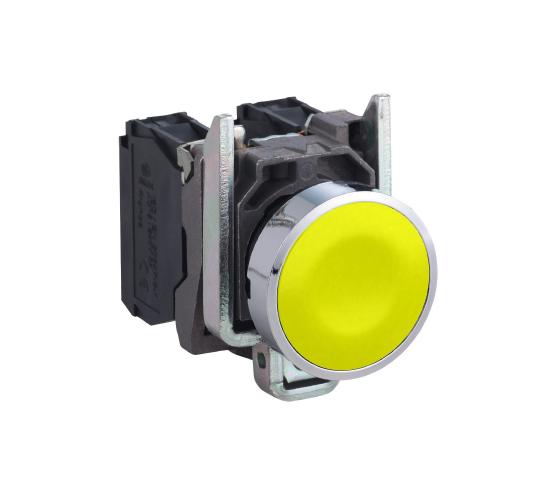 Бутон етален жълт, 22 мм пружинно връщане без маркировка 1NO main image