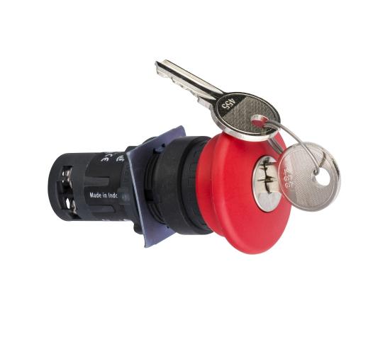 Бутон стоп с ключ червен main image