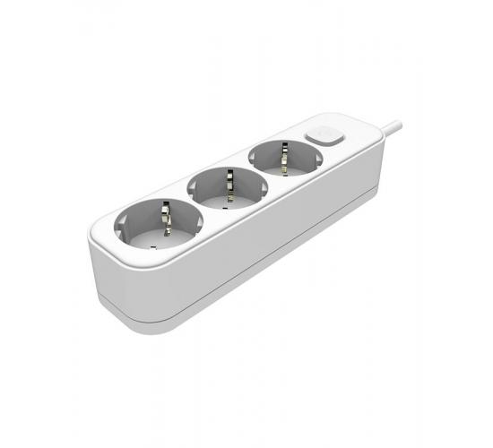 Разклонител троен бял с ключ с 1.5м кабел main image