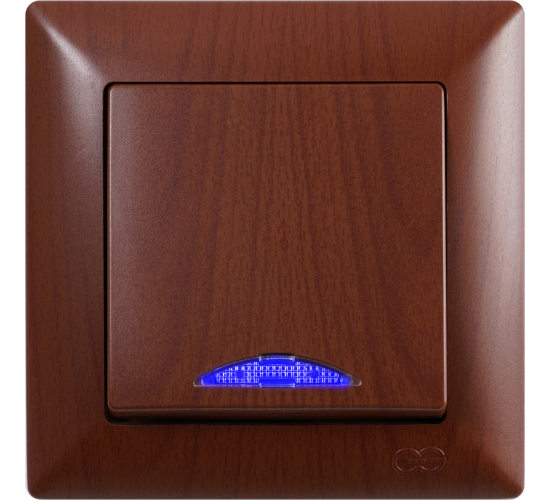 Ключ единичен светещ схема 1 Visage тъмен махагон main image