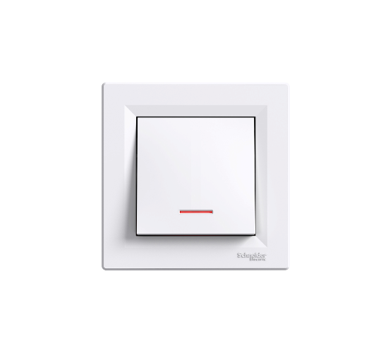 Ключ единичен схема 1 с глим лампа Asfora бял main image