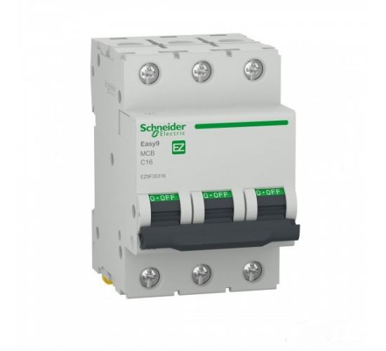 Автоматичен прекъсвач Easy 9, 3P, 16A, крива C, 400V, 6kA main image