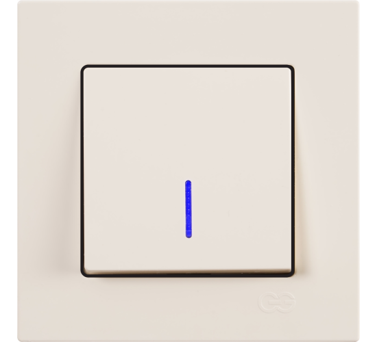 Ключ единичен светещ схема 1 Eqona крем main image